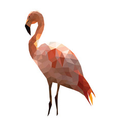 Pink Low Poly Image Of Flamingo