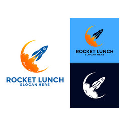 Rocket Launch Logo Design Simple Flying Modern