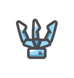 Metal Steel Hand Icon Cartoon