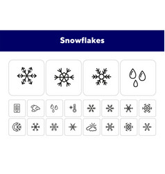 Snowflakes Line Icon Set