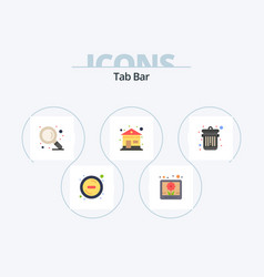 Tab Bar Flat Icon Pack 5 Icon Design Zoom Trash