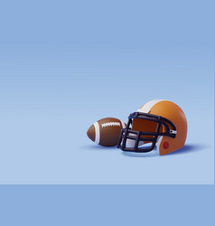 3d American Football Ball With Helmet Sport