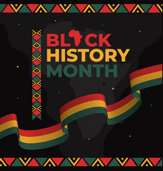 Black History Month With Ribbon And African