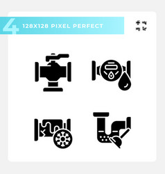 Pixel Perfect Glyph Style Plumbing Icons Set