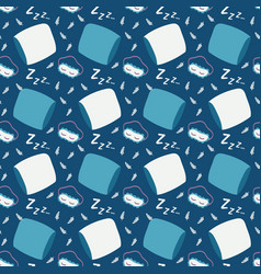 Sleep And Rest Seamless Pattern Pillow Feathers