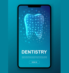 Tooth 3d Polygonal Symbol For Ui Ux Design