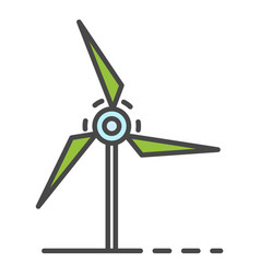 Wind Turbine Icon Color Outline