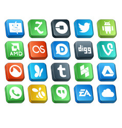 20 Social Media Icon Pack Including Google Drive