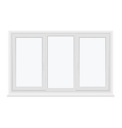 Closed Plastic Triple Window White Frame Realistic