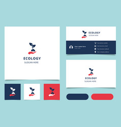 Ecology Logo Design With Editable Slogan Branding