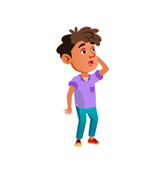 Shocked Hispanic Boy Lost In Thought Cartoon