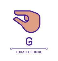 Sign For Letter G In Asl Pixel Perfect Rgb Color