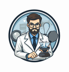 A Male Scientist In Lab Coat Holding