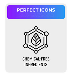 Chemical Free Ingredients Symbol Thin Line Icon