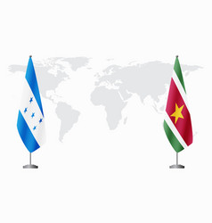 Honduras And Suriname Flags For Official Meeting