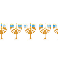 Menorahs Seamless Border Hanukkah