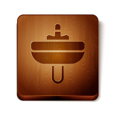 Brown Washbasin With Water Tap Icon Isolated