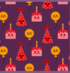 Cute Birthday Elements Seamless Pattern With