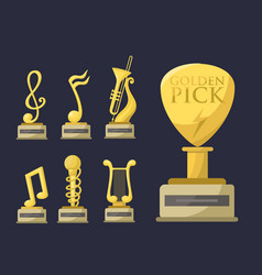 Gold Rock Star Trophy Music Notes Best