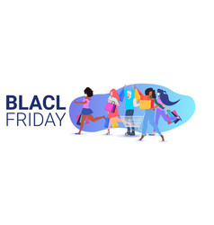 Mix Race Women Holding Shopping Bags Black Friday