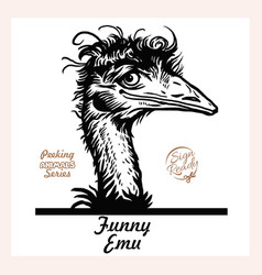 Peeking Funny Emo - Ostrich Looks Out From