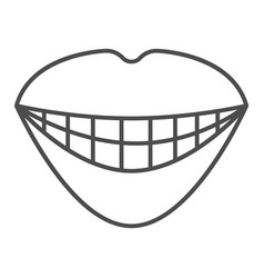 Smile Thin Line Icon Emotion Concept Smiling