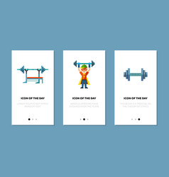 Sport For Strength Thin Flat Icon Set