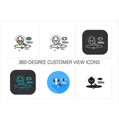 360-degree Customer View Icons Set