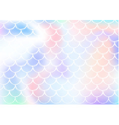 Holographic Mermaid Background With Gradient