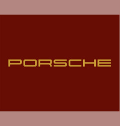 Porsche Logo Brand Car Symbol Name Gold And Red