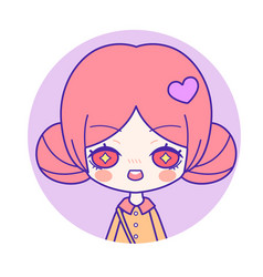 Trendy Chibi Portrait Of Excited Cute Girl