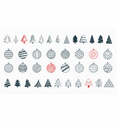 Big Set Of Hand Drawn Christmas Elements Design