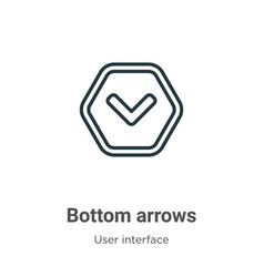 Bottom Arrows Outline Icon Thin Line Black