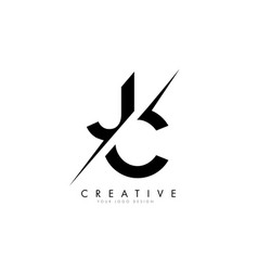 Ic I C Letter Logo Design With A Creative Cut Vector Image