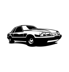 1970s Mustang Car Logo Isolated Side View White