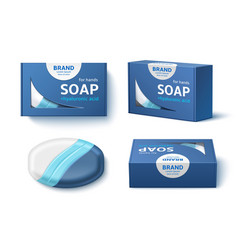 Soap Bar Package Design Realistic Cardboard Box