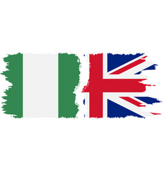 Uk And Nigeria Grunge Flags Connection