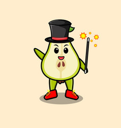 A Gorgeous Smart Cute Cartoon Magician Pear Fruit