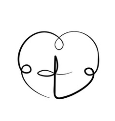 Christian Icon Cross And Heart In One Line