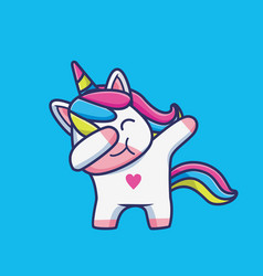 Cute Unicorn Girl Dabbing Pose Cartoon Animal