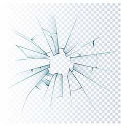 Broken Frosted Glass Realistic Icon