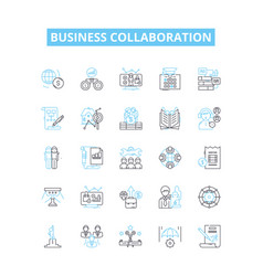 Business Collaboration Line Icons Set