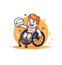 Disabled Boy In Wheelchair Playing Basketball