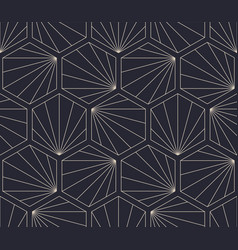 Outline Hexagons Art Deco Seamless Pattern