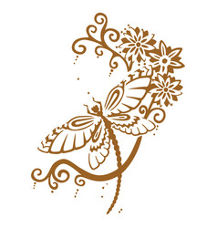 Dragonfly Flowers Printable Stencil Art