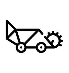 Lawn Mower Line Icon Black