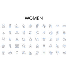 Women Line Icons Collection Nerking