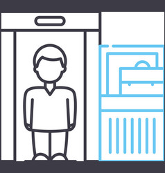 Airport Security Line Icon Outline Symbol