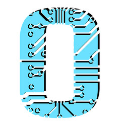 Digit 0 Perforated With Pcb Circuit Board Tracks