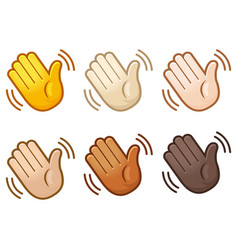 Emotional Waving Hand Hello Emoji Hand Set